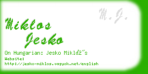 miklos jesko business card